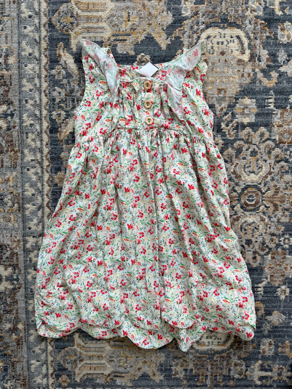 Matilda Jane Cream Dress with Red Floral Print